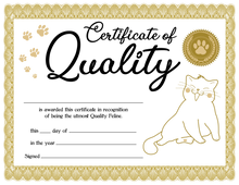 Personalized Quality Pet Certifcate