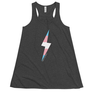 Trans Pride Lightning Bolt Flowy Racerback Tank