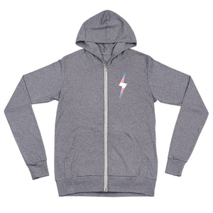 Trans Pride Lightning Bolt Unisex Zip Hoodie