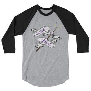 Swish & Flick Logo 3/4 sleeve raglan shirt
