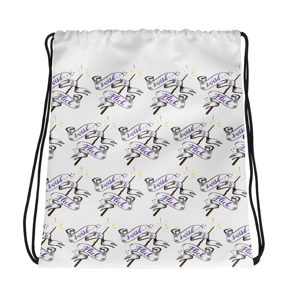 Swish & Flick All Over Logo Drawstring bag