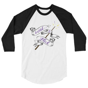 Swish & Flick Logo 3/4 sleeve raglan shirt